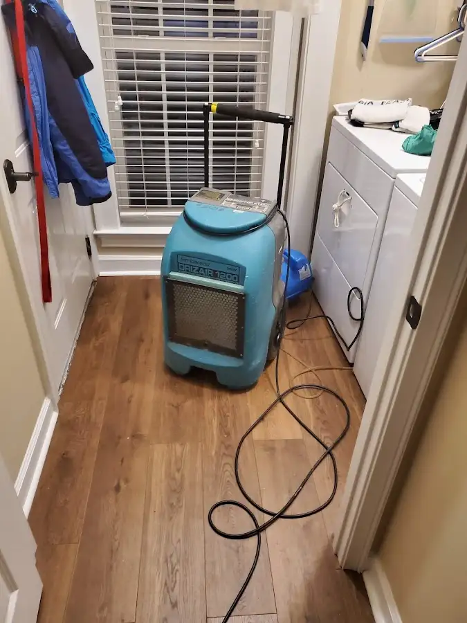 Commercial dehumidifier deployed for Flood Damage Cleanup in Plano